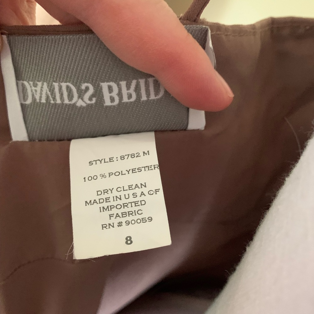 Size 8 David’s Bridal Soft Purple Bridesmaid Dress Style 8782M - Picture 6 of 9